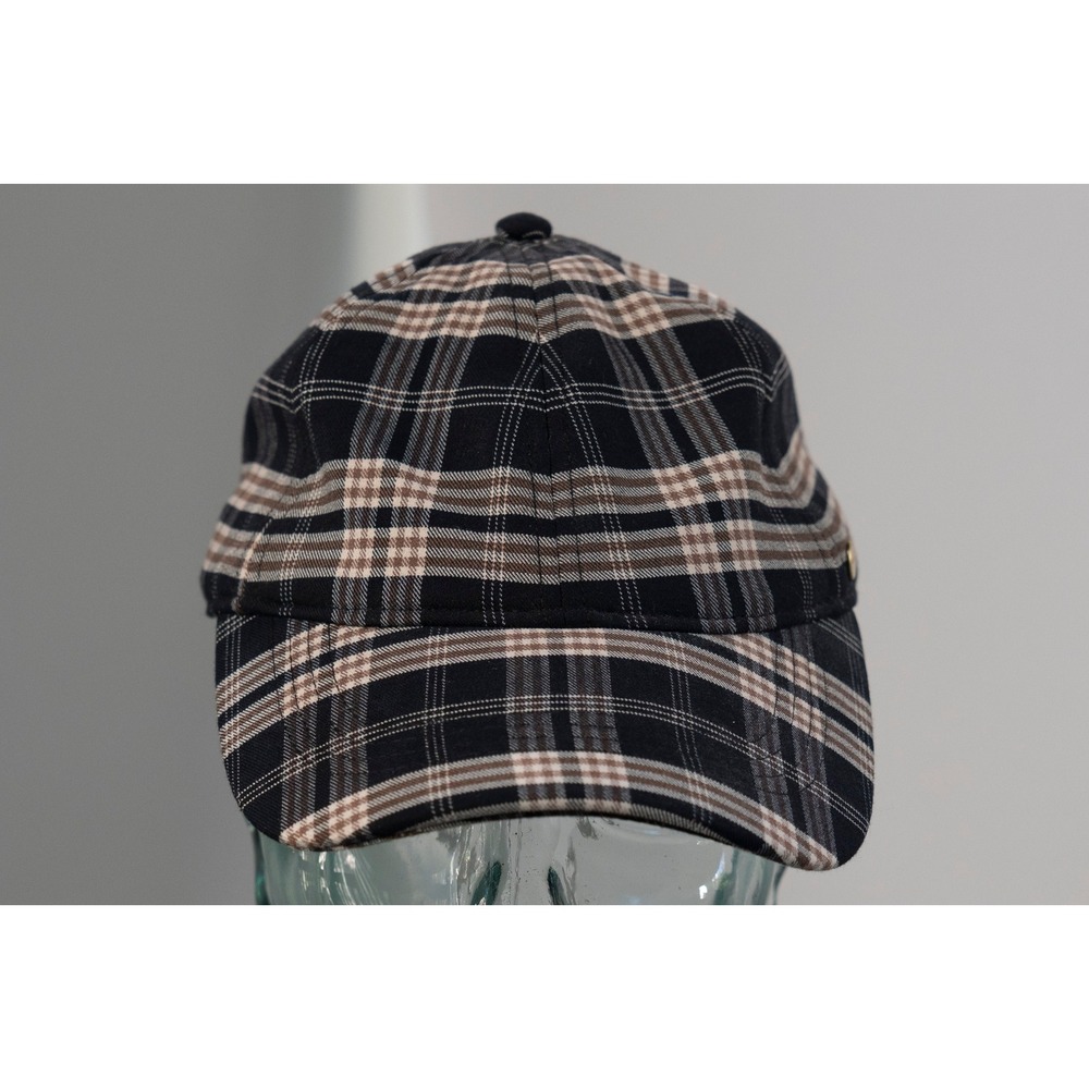 Varley Plaid Baseball Cap Womens OSFA Navy Brown Checkered Strapback Hat